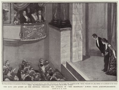 Le Roi et la Reine au Théâtre Impérial, les Auteurs de The Crossways saluant leurs Remerciements - Henry Marriott Paget